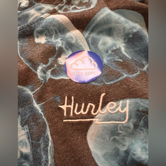 Hurley Jellyfish T Shirt Graphic All Over Print Embroidered Logo Size Small - Picture 2 of 5